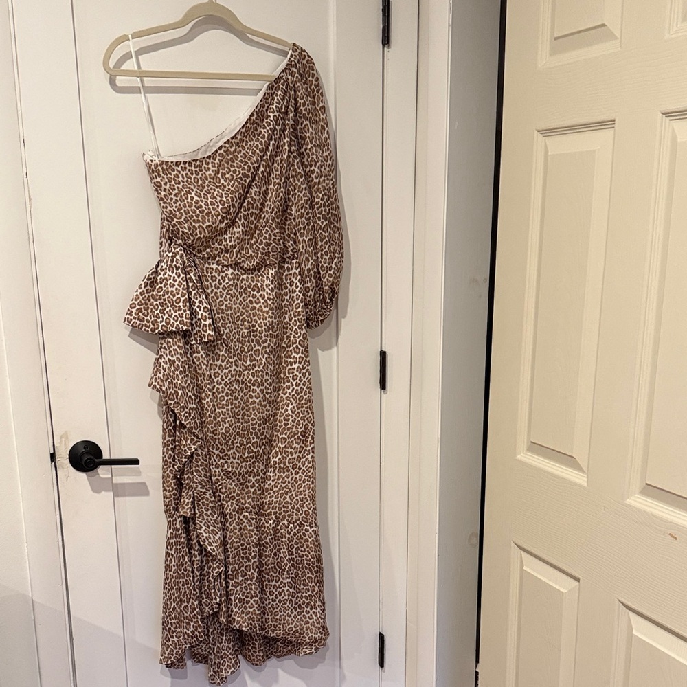 J. Crew Brown One-Shoulder Dress